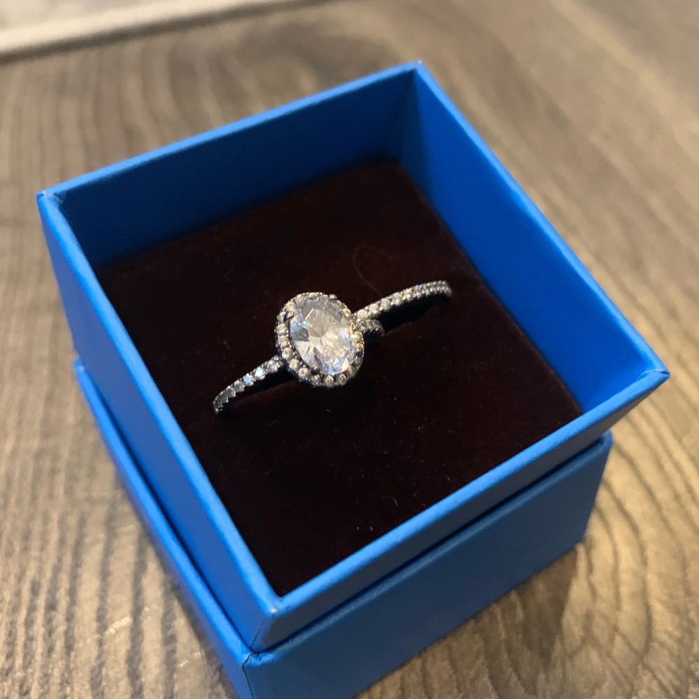 Wedding Bridal Set Oval 925 Sterling Silver CZ Size 6